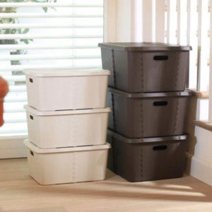 Pack of 4 storage boxes with lids