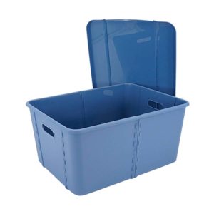 Pack of 4 storage boxes with lids violet