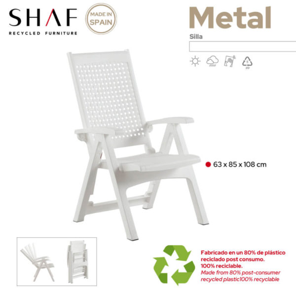 Seller point sillón multiposiciones metal blanco