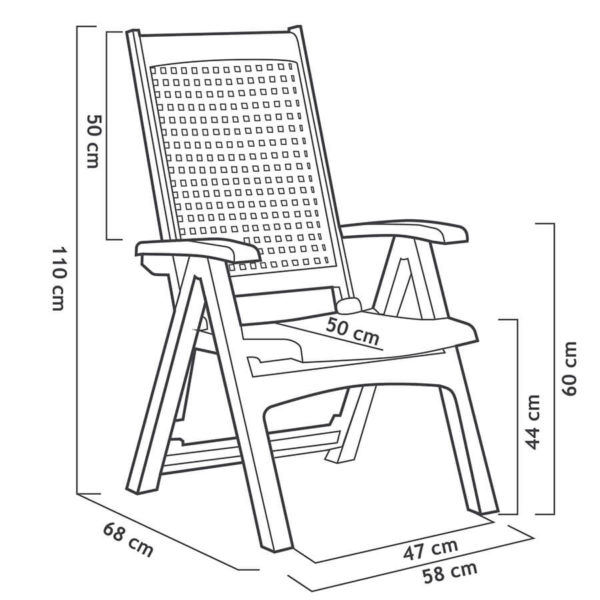 Silueteado sillón multiposiciones metal