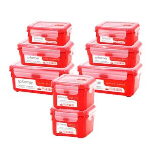 Set of 8 Super Lock Micro Airtight Containers