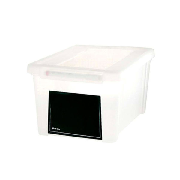 Caja de almacenaje con pizarra 5L transparente