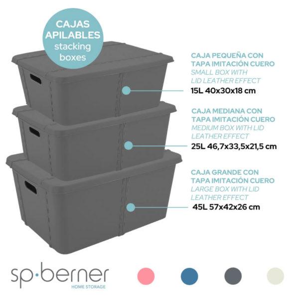 Seller point caja almacenaje con tapa antracita