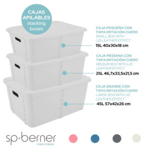 Seller point caja almacenaje con tapa gris claro