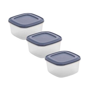 Set of 3 square airtight containers 0.6L Violet