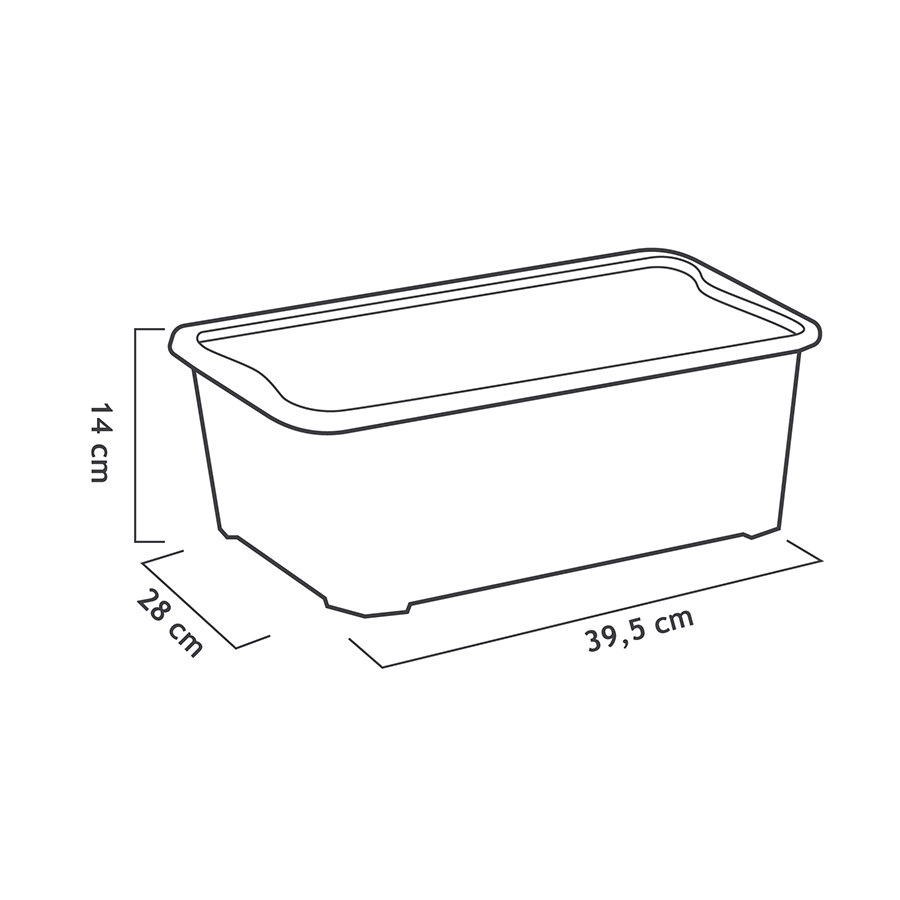 Caja de ordenación de plástico nº 14 transparente, con tapa