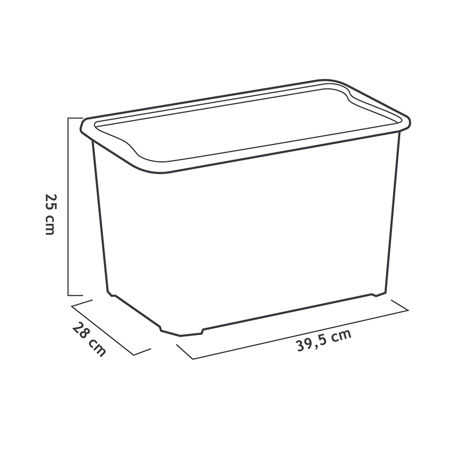 Cofan Caja Ordenación Con Ruedas 30 L Modelo Ricordi 73 x 41 x 18 cm