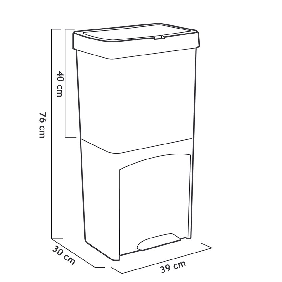 lxiluv Cubo Basura Reciclaje Vertical, Capacidad de Basura 30L