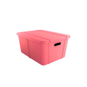 Storage box with lid pink 15l