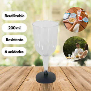 Pack de Copas de plástico reutilizables de Vino 200ml | Sp-Berner