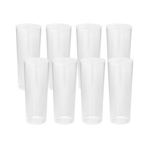 Pack de 8 vasos tubo reutilizable 315ml