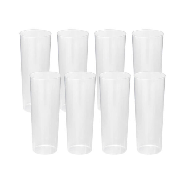 Pack de 8 vasos tubo reutilizable 315ml